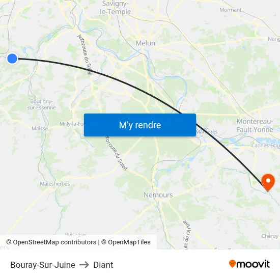 Bouray-Sur-Juine to Diant map