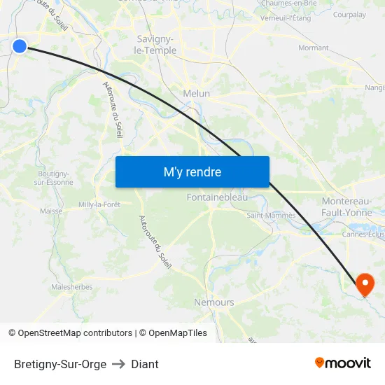 Bretigny-Sur-Orge to Diant map