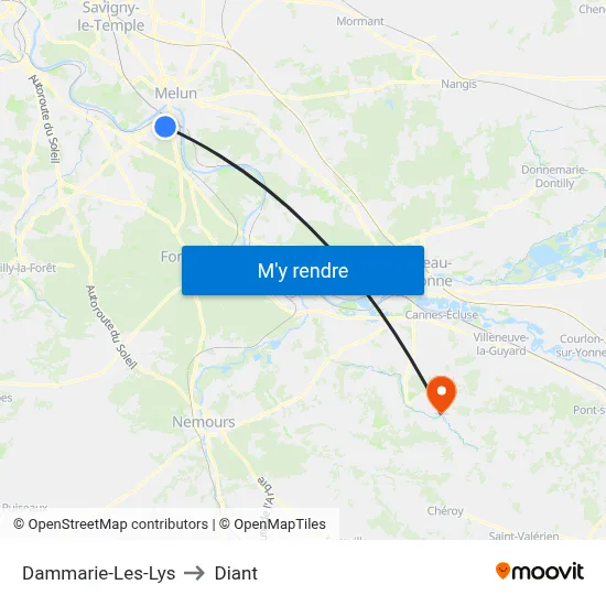 Dammarie-Les-Lys to Diant map