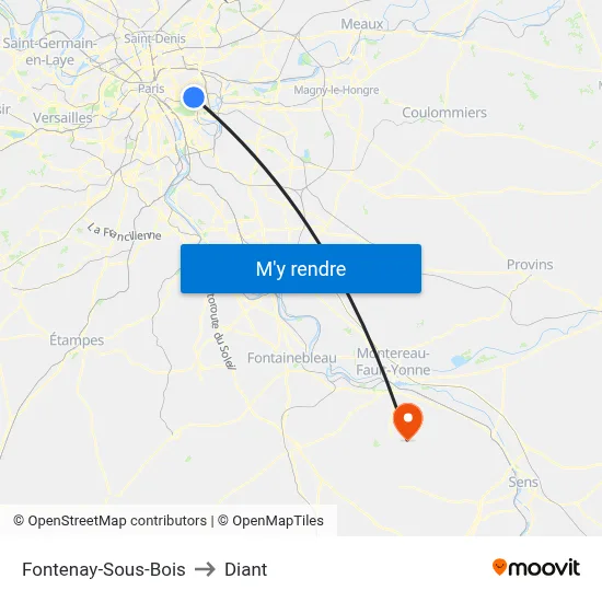 Fontenay-Sous-Bois to Diant map