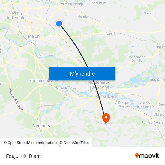 Fouju to Diant map