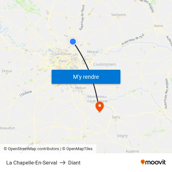 La Chapelle-En-Serval to Diant map