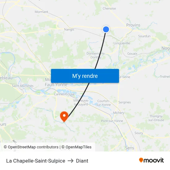 La Chapelle-Saint-Sulpice to Diant map