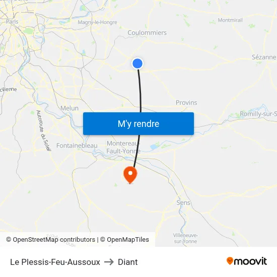 Le Plessis-Feu-Aussoux to Diant map