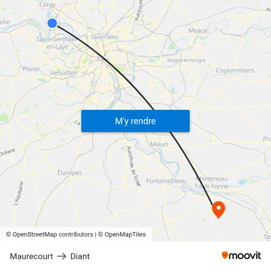 Maurecourt to Diant map