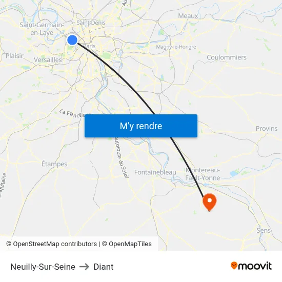 Neuilly-Sur-Seine to Diant map