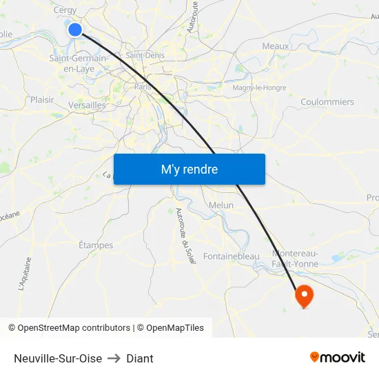 Neuville-Sur-Oise to Diant map