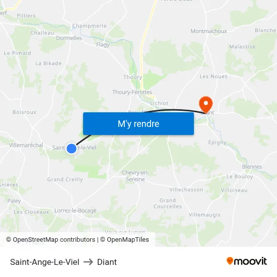 Saint-Ange-Le-Viel to Diant map