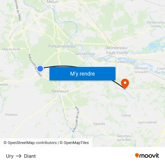 Ury to Diant map