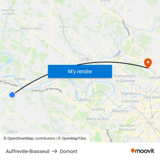 Auffreville-Brasseuil to Domont map