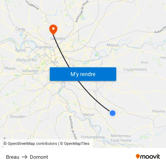 Breau to Domont map