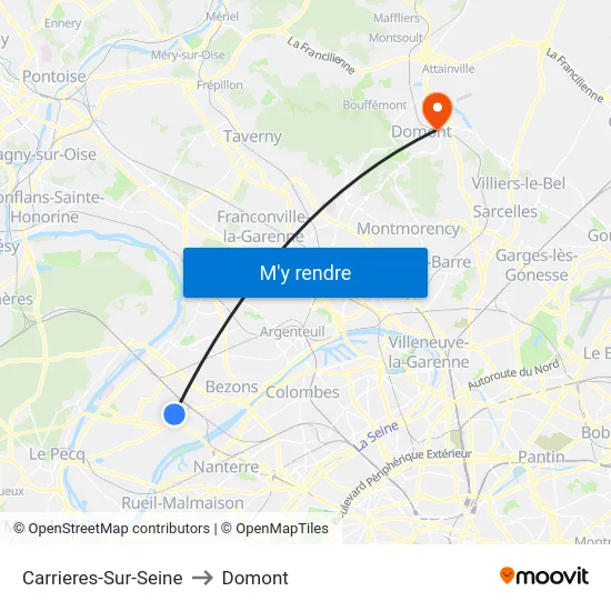Carrieres-Sur-Seine to Domont map