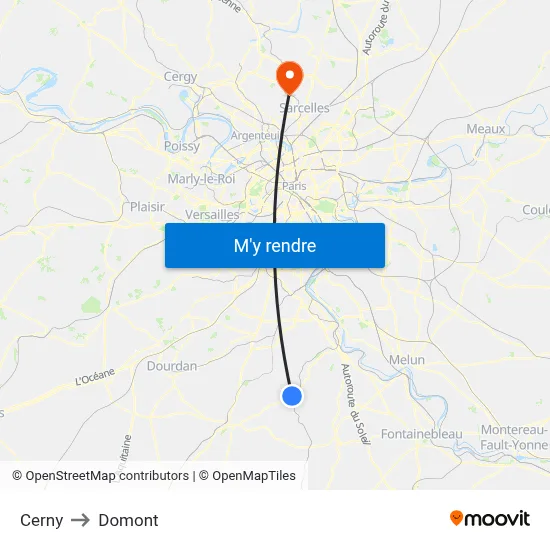 Cerny to Domont map