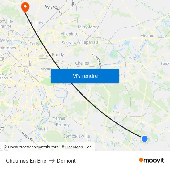 Chaumes-En-Brie to Domont map