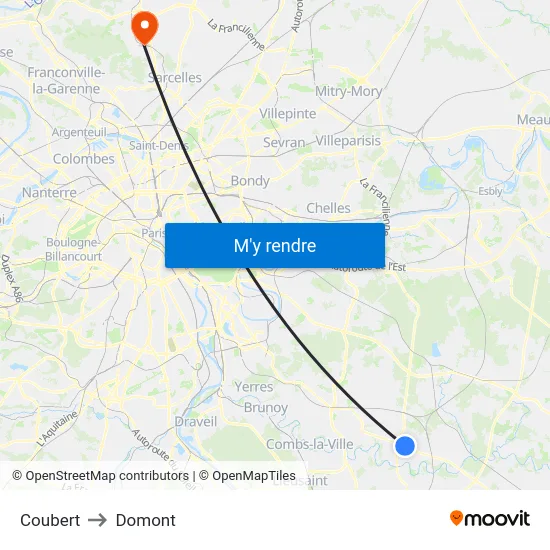 Coubert to Domont map