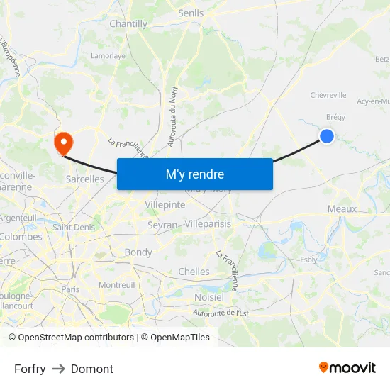 Forfry to Domont map