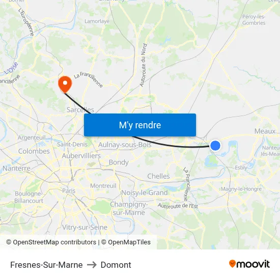 Fresnes-Sur-Marne to Domont map