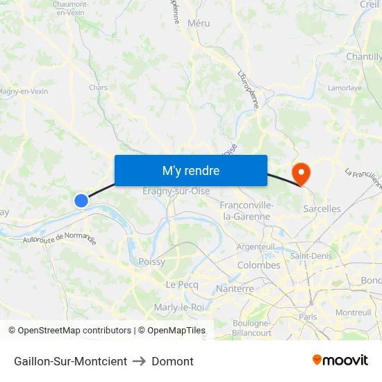 Gaillon-Sur-Montcient to Domont map