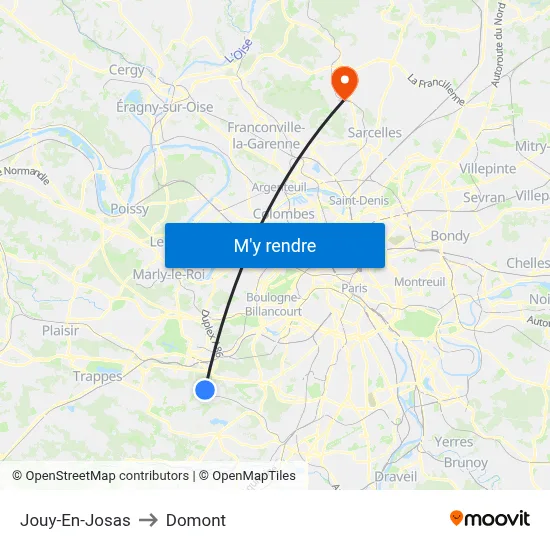 Jouy-En-Josas to Domont map