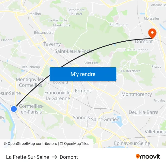 La Frette-Sur-Seine to Domont map