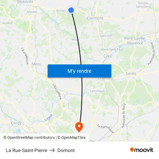 La Rue-Saint-Pierre to Domont map
