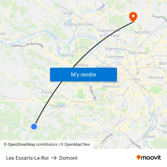 Les Essarts-Le-Roi to Domont map