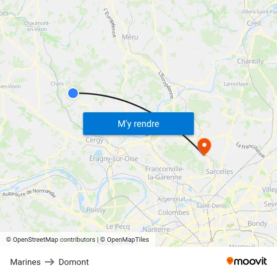 Marines to Domont map