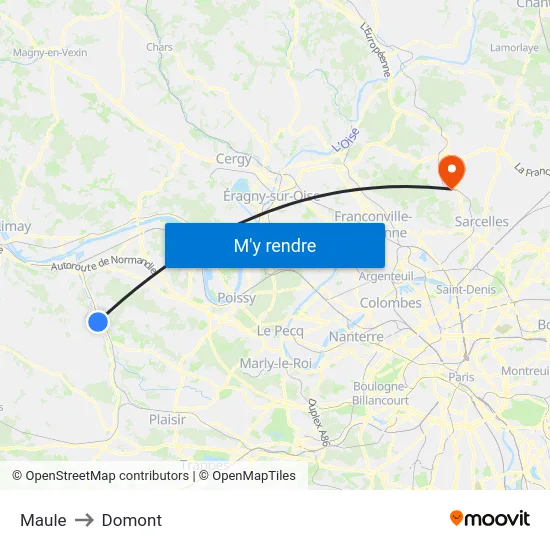 Maule to Domont map