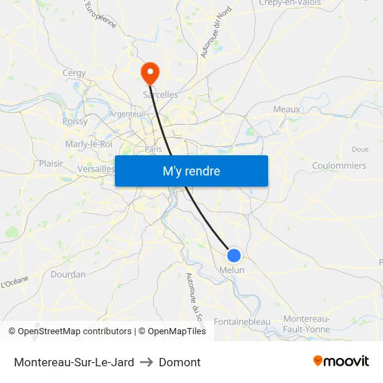Montereau-Sur-Le-Jard to Domont map