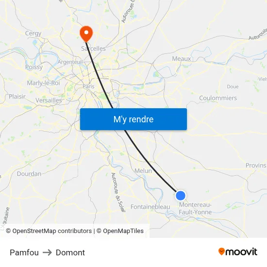 Pamfou to Domont map