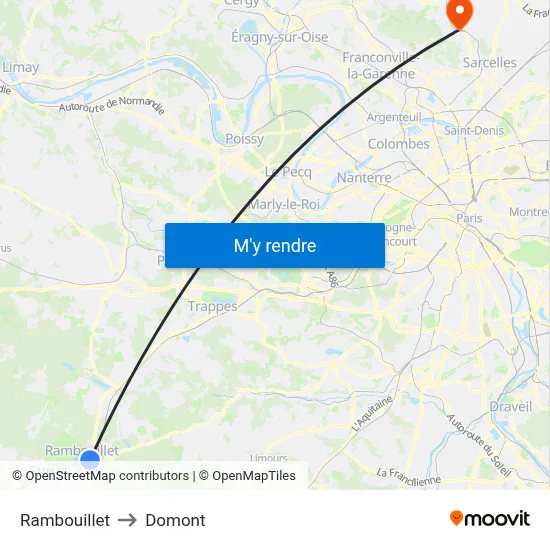 Rambouillet to Domont map