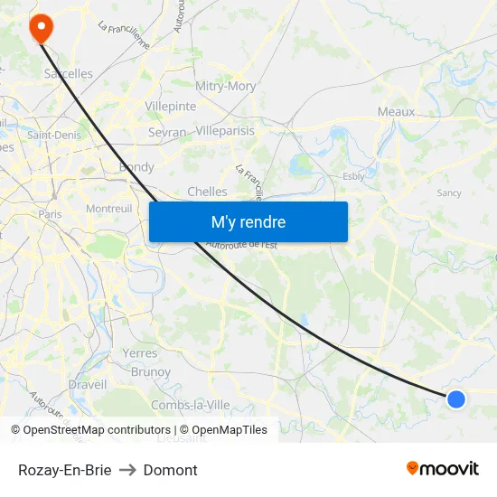 Rozay-En-Brie to Domont map