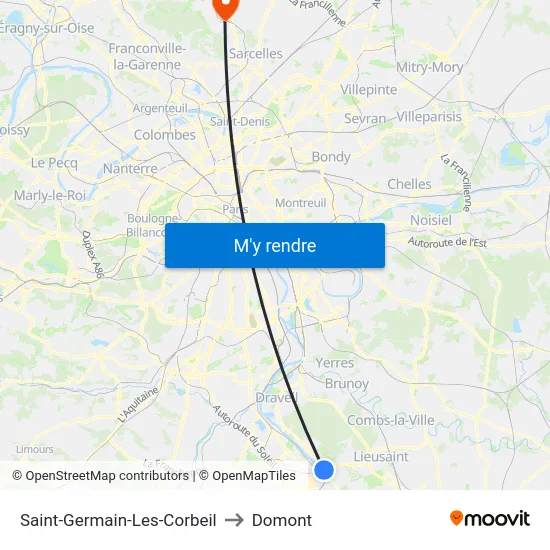 Saint-Germain-Les-Corbeil to Domont map