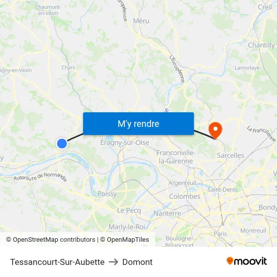 Tessancourt-Sur-Aubette to Domont map