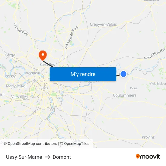 Ussy-Sur-Marne to Domont map