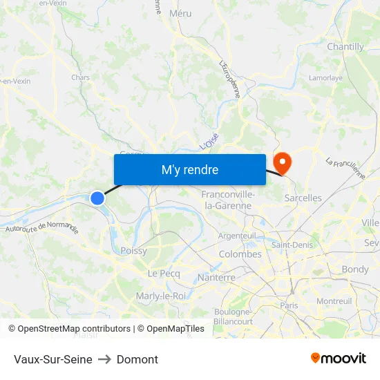 Vaux-Sur-Seine to Domont map