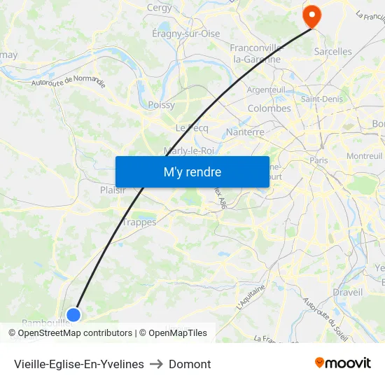 Vieille-Eglise-En-Yvelines to Domont map