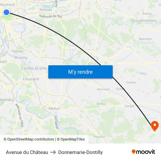 Avenue du Château to Donnemarie-Dontilly map