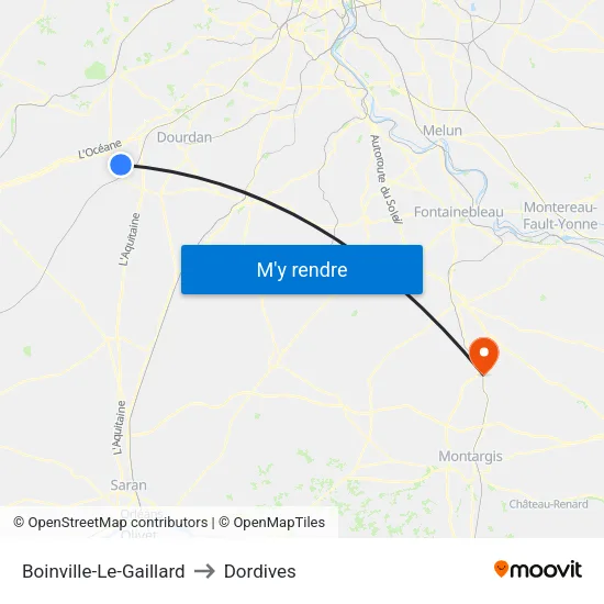 Boinville-Le-Gaillard to Dordives map