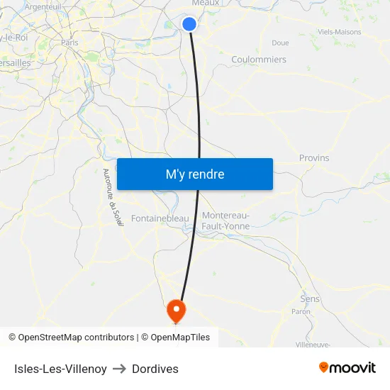 Isles-Les-Villenoy to Dordives map