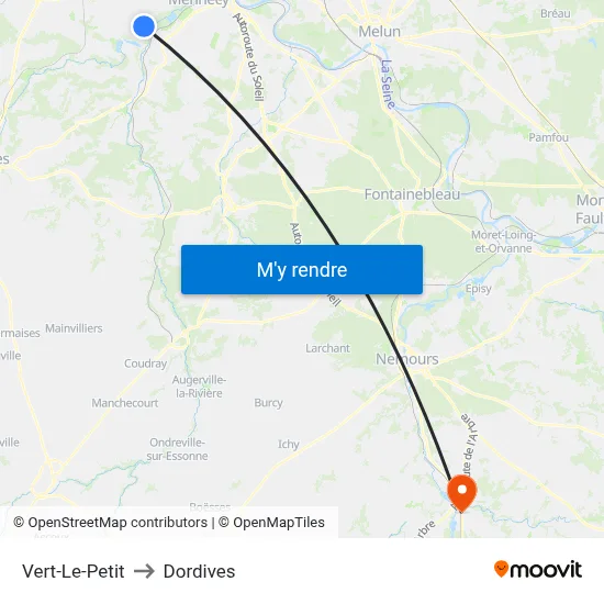 Vert-Le-Petit to Dordives map
