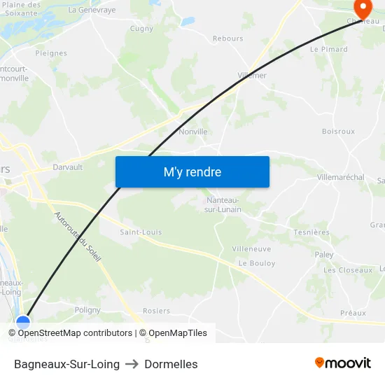 Bagneaux-Sur-Loing to Dormelles map