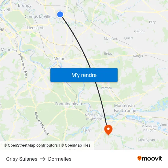 Grisy-Suisnes to Dormelles map
