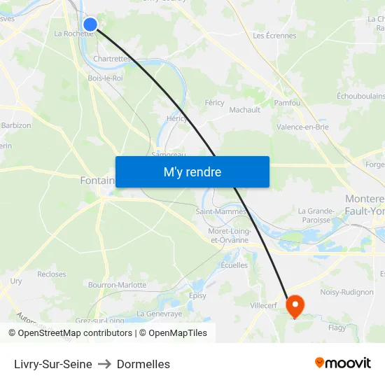 Livry-Sur-Seine to Dormelles map