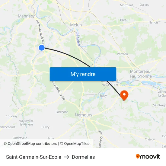 Saint-Germain-Sur-Ecole to Dormelles map