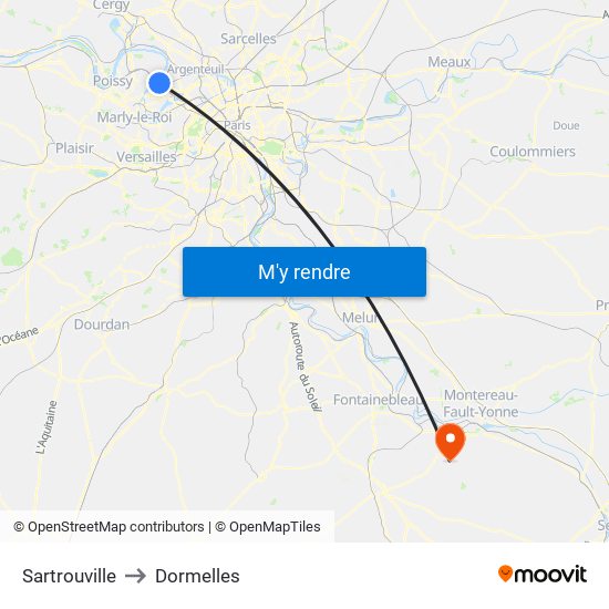 Sartrouville to Dormelles map