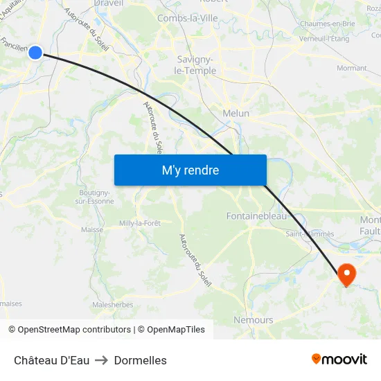 Château D'Eau to Dormelles map