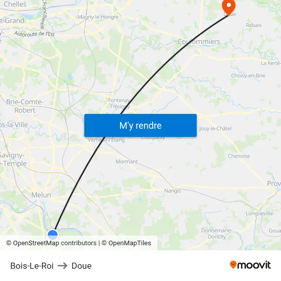 Bois-Le-Roi to Doue map