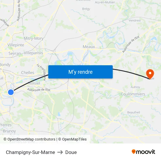 Champigny-Sur-Marne to Doue map