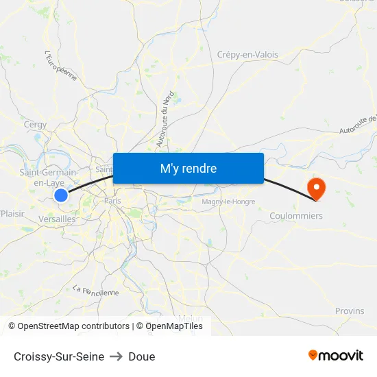 Croissy-Sur-Seine to Doue map